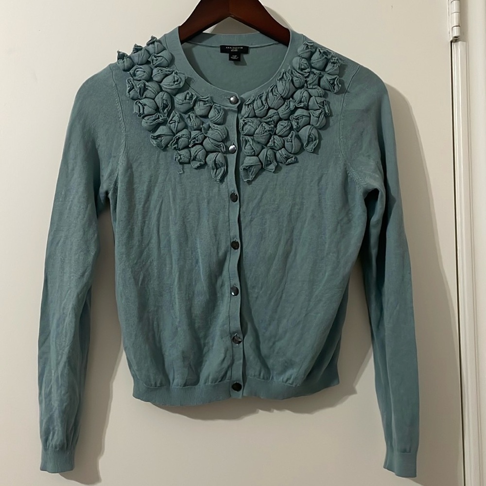 Ann Taylor Women's Teal Cardigan Sweater Size SP